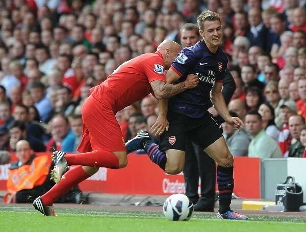 Aaron Ramsey vs Jonjo Shelvey: Intense Rivalry at Anfield (Premier League 2012-13)