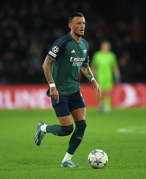 Arsenal's Ben White in Action against PSV Eindhoven in 2023-24 UEFA Champions League