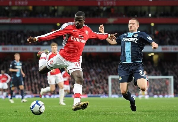 Arsenal's Eboue Scores Duo Against West Ham's Daprela in 2010 Premier League Clash