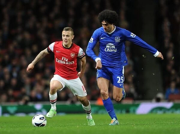 Arsenal's Jack Wilshere Clashes with Everton's Marouane Fallaini in Premier League Showdown