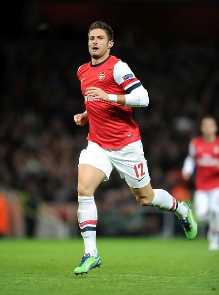 Olivier Giroud in Action for Arsenal against Montpellier (UEFA Champions League 2012-13)