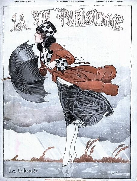 La Vie Parisienne 1918 1910s France glamour magazines umbrellas womens