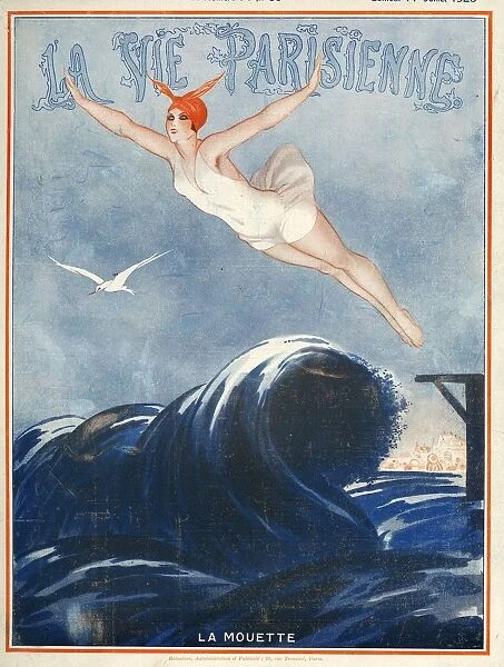 La vie Parisienne 1923 1920s France Vald'es magazines illustrations womens swimming