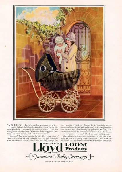 Lloyd Loom 1927 1920s USA cc prams baby babies