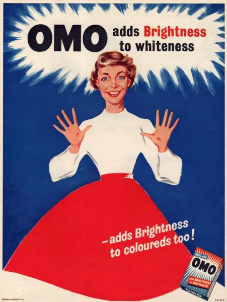 Omo 1950s UK washing powder housewives housewife products detergent