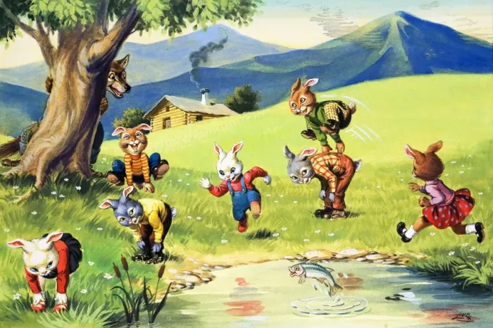Rights Managed : A Bear Rabbit Print Rights Managed : A Bear Rabbit Print