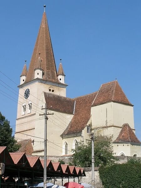 Medieval fortified church in Cisnadie, Sibiu, Romania