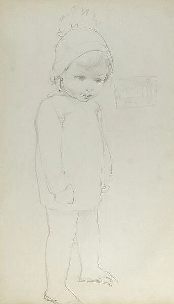 Pencil sketch of toddler