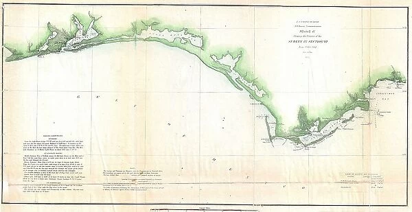 1852 U.S. Coast Survey Map Of The Florida Panhandle