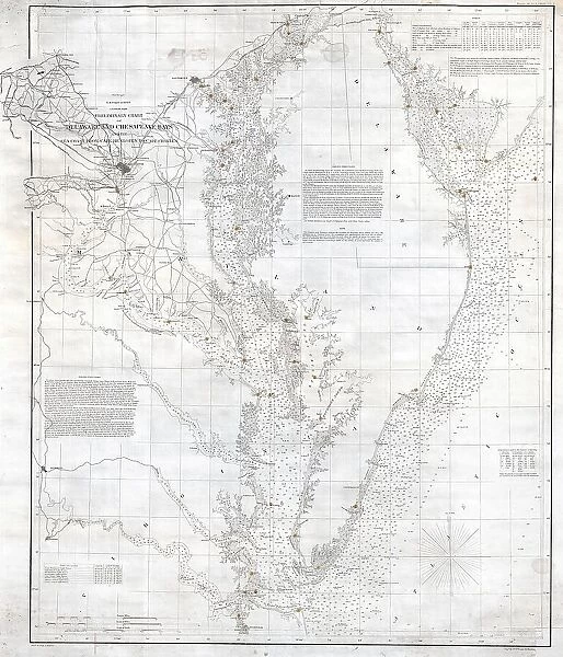 1855 U.S. Coast Survey Nautical Chart Or Map Of The Chesapeake Bay