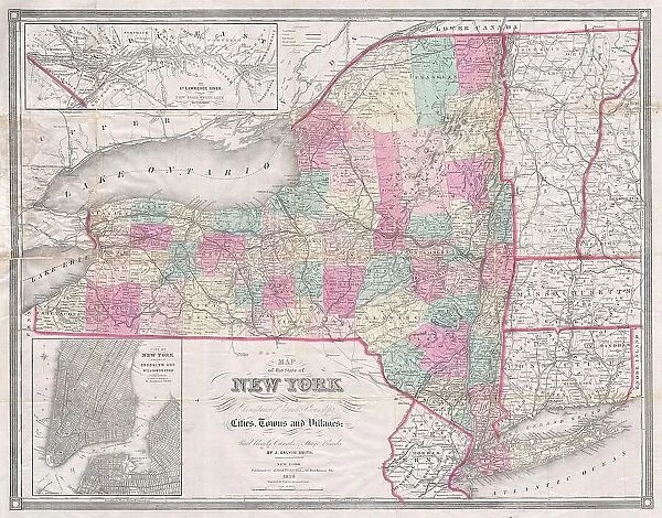 1858 Smith Disturnell Pocket Map Of New York
