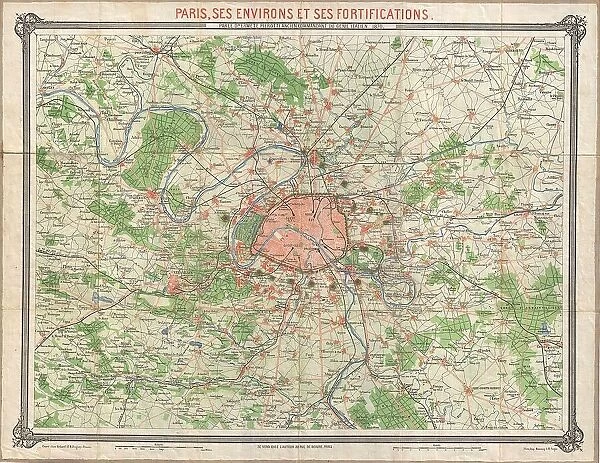1870 Erhard Map Of Paris And Vicinity France