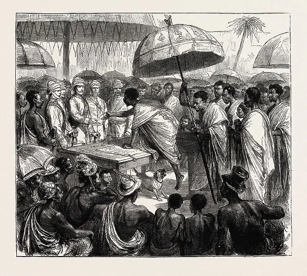 The Ashantee War, Reading the Queens Letter at the Palaver of Kings at Accra, Ghana: Attah