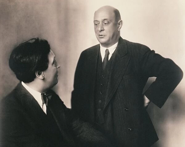 Austria, Vienna, Austrian composer Alban Berg (1885-1935), with his friend and teacher Arnold Schonberg (1874 - 1951), 1914