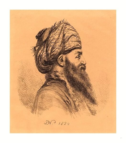 Baron Dominique Vivant Denon (french, 1747 1825 ), Profile Head Of Oriental In Turban, 1820, Lithograph