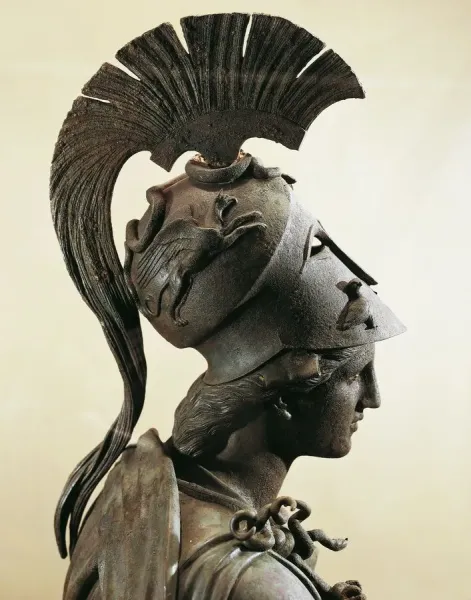 Bronze statue of Athena with helmet, detail, head For sale as Framed  Prints, Photos, Wall Art and Photo Gifts