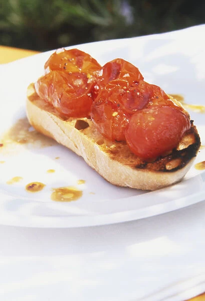 Bruschetta with roasted cherry tomatoes