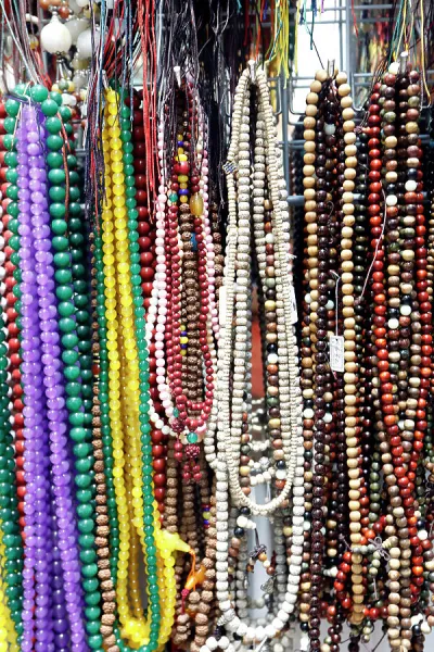 Buddhist prayer beads ( Mala ) for sale in shop. Singapore