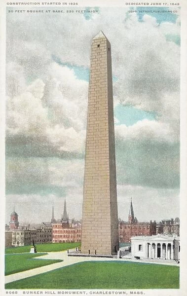 Bunker Hill Monument, Charlestown, Mass. Postcard. ca. 1900-1910, Bunker Hill Monument, Charlestown, Mass. Postcard