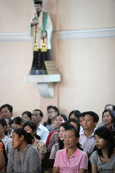 Catholic mass in a vietnamese church