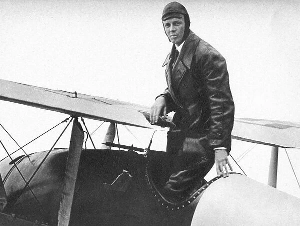 Charles Lindbergh (1902 - 1974) in plane