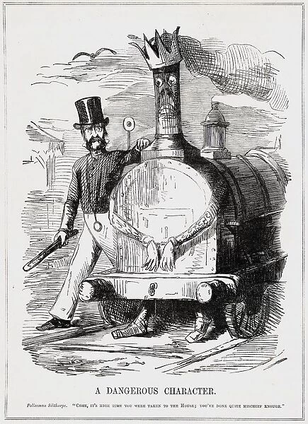 A Dangerous Character : Cartoon from Punch, London, 1847, at the time