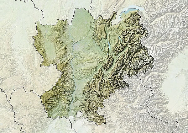 Departement of Haute-Savoie, France, Relief Map