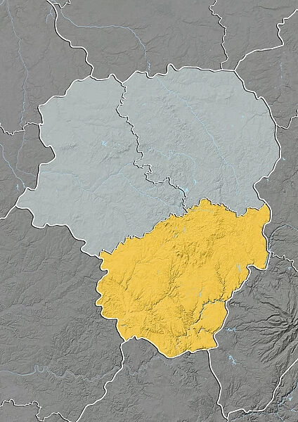 Departement of Haute-Vienne, France, Relief Map
