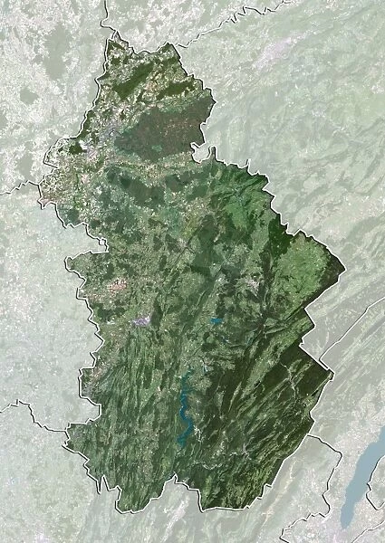 Departement of Jura, France, True Colour Satellite Image