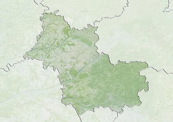 Departement of Loir-et-Cher, France, Relief Map
