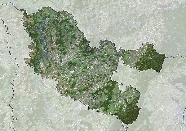 Departement of Moselle, France, True Colour Satellite Image