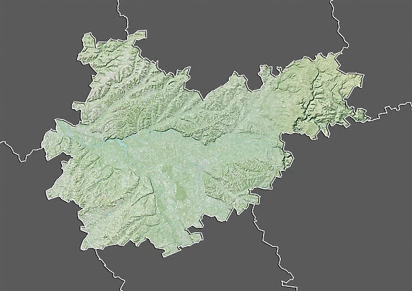 Departement of Tarn-et-Garonne, France, Relief Map