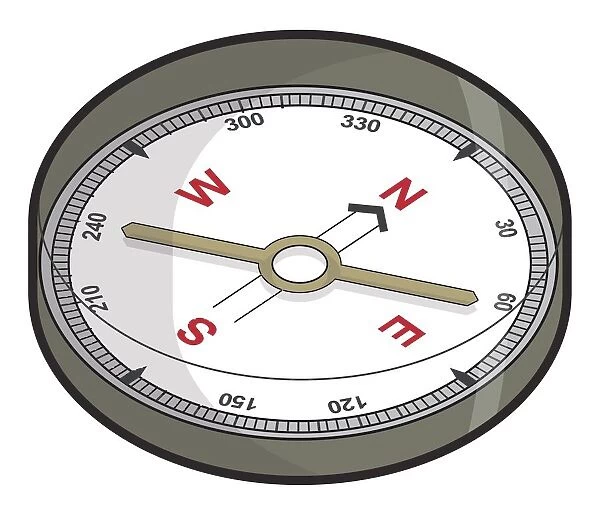 Digital illustration of fixed dial compass