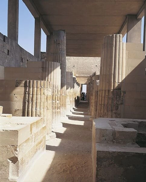 Egypt, Memphis, Saqquara necropolis, pyramid complex of Djoser (Zoser), Entrance, colonnade