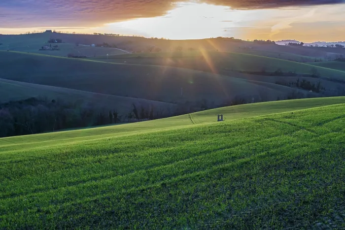 Framed Print : Countryside Landscape Print, Macerata Region, Italy Framed Print : Countryside Landscape Print, Macerata Region, Italy