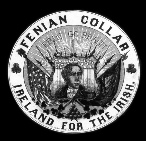 Fenian Collar, Ireland for the Irish. Advertisement label for Fenian collars showing