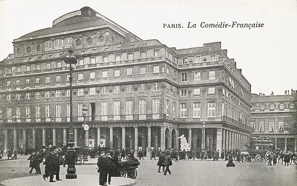France, Paris, Comedie-Francaise at beginning of 1900s, postcard