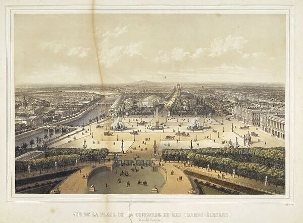 France, Paris, Place de la Concorde and Champs-Elysees