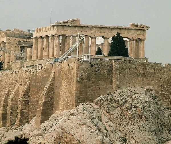 Greece, Athens, View of Acropolis
