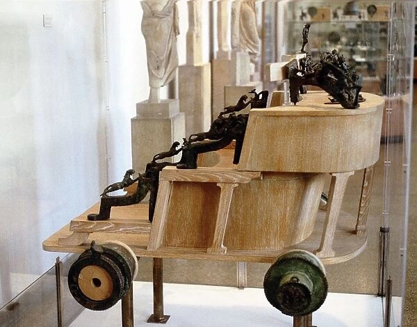 Greek war chariot c5th-3rd century BC. Reconstruction with original finds incorporated
