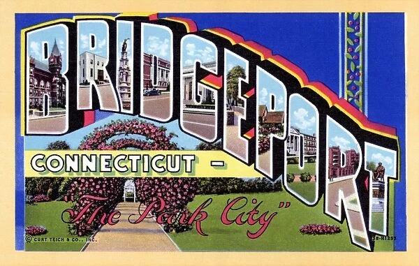 Greeting Card from Bridgeport, Connecticut. ca. 1943, Bridgeport, Connecticut, USA, Greeting Card from Bridgeport, Connecticut