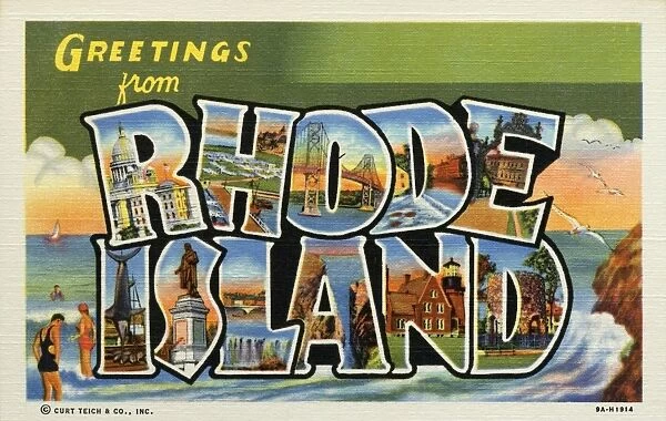 Greeting Card from Rhode Island. ca. 1939, Rhode Island, USA, Greeting Card from Rhode Island