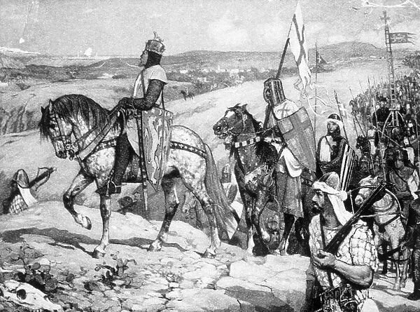 Illustration - Richard I and army nearing Jerusale