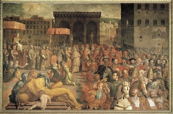 Italy, Florence, Pope Leo X (Giovanni de Medici) coming back to Florence after his election
