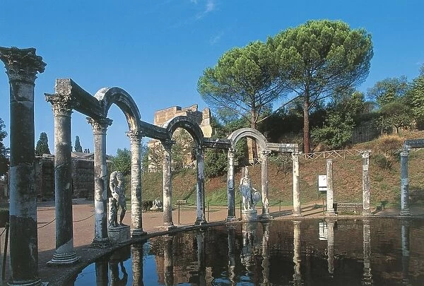 Italy, Latium, Tivoli, Rome province, Villa Adriana, colonnade