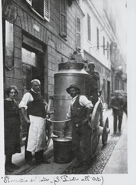 Italy, Milan, Milk wagon on San Pietro all Olmo Street