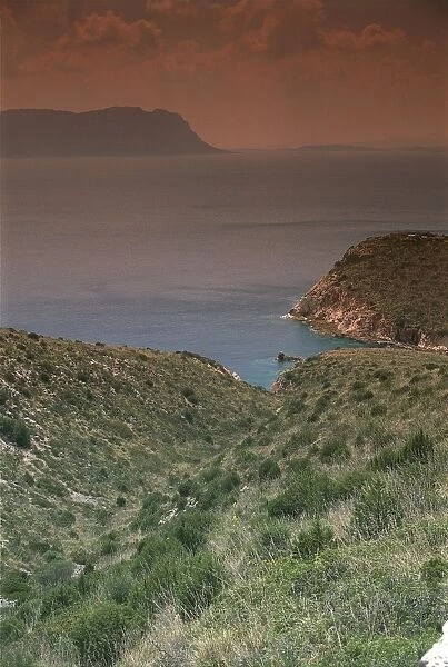 Italy, Sardinia Region, Province of Sassari, Island of Tavolara from Capo Figari