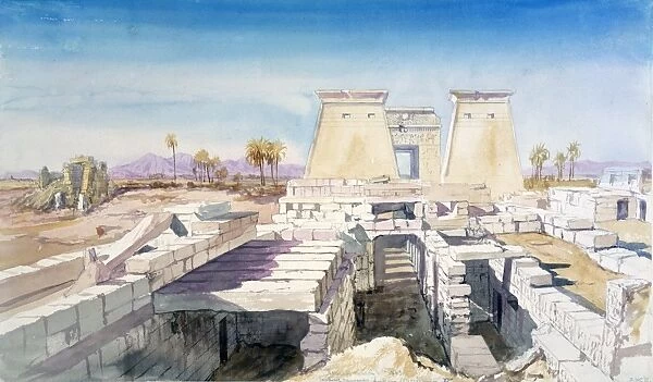 Karnak, 1863. Watercolour. Charles Vacher (1818-1883), British artist. Ancient
