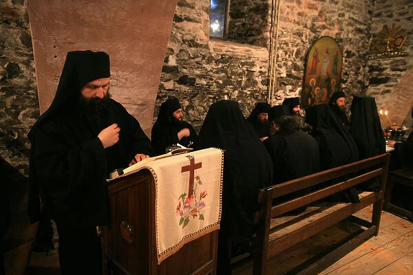 Koutloumoussiou monastery dining hall on Mount Athos