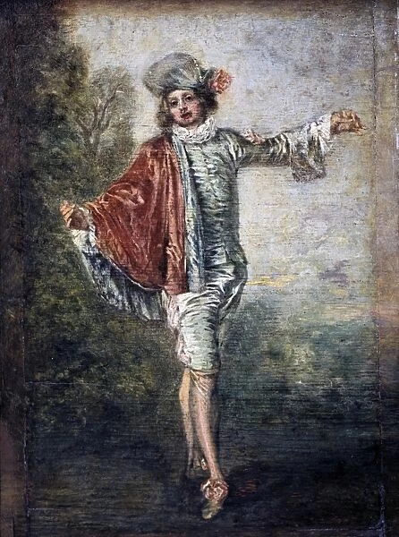 L Indifferent (The Gallant: The Flirt) Oil on Canvas. Jean-Antoine Watteau